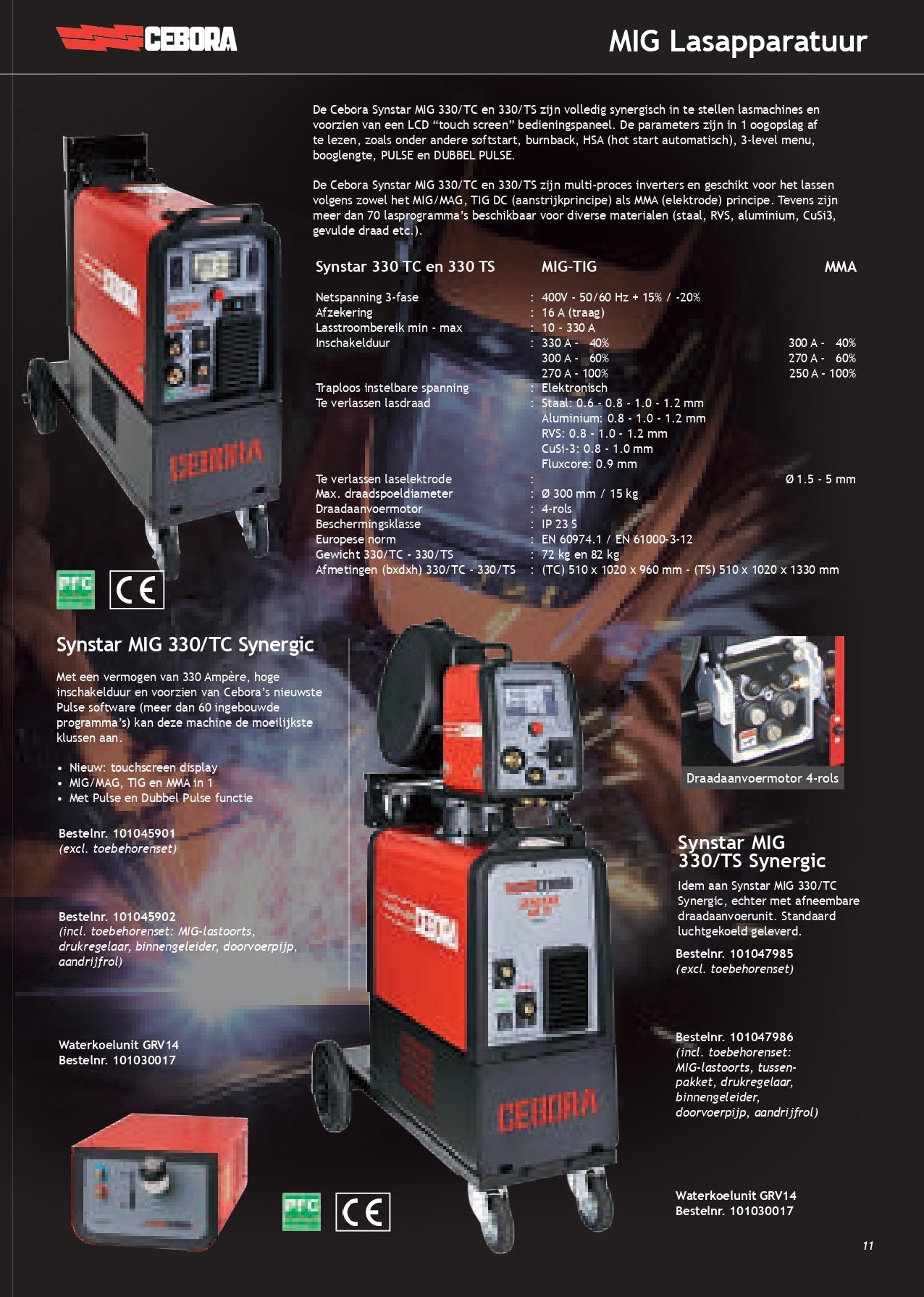 Mig Lasapparaat Cebora Synstar 330/TS ex. toebehoren