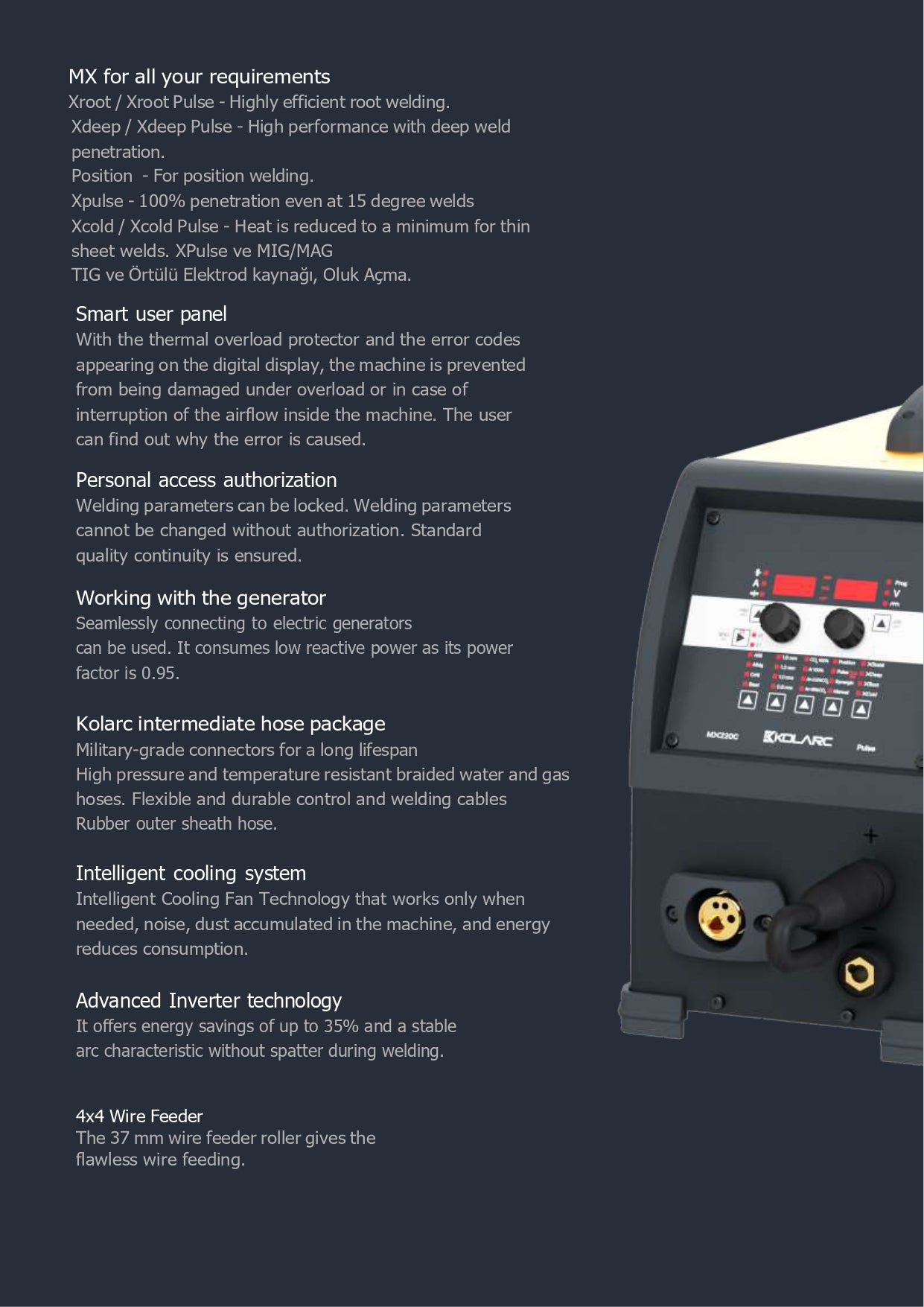 KOLARC MX 220 C Pulse, unieke compacte betaalbare 220Volt pulse lasapparaat.