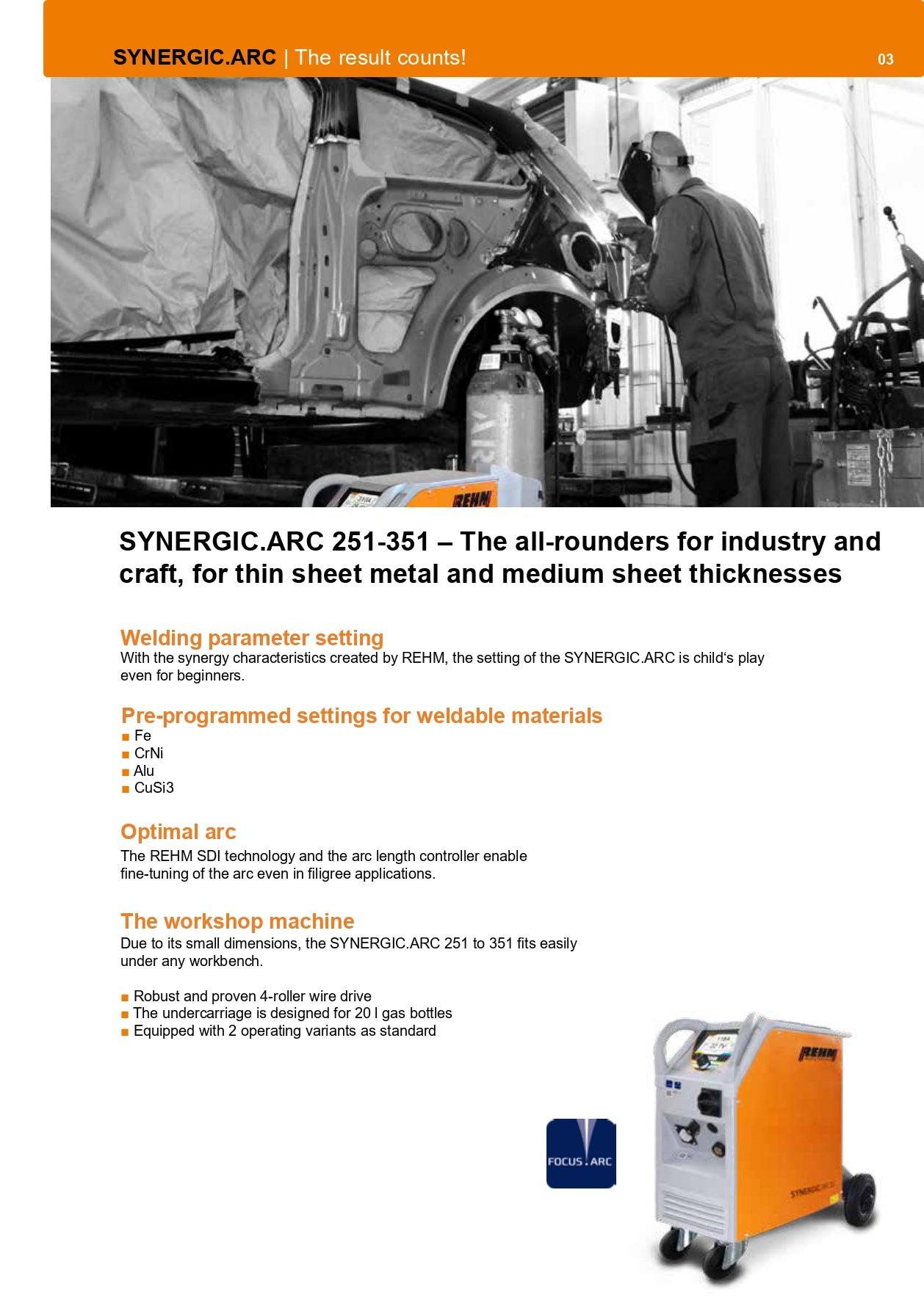 Rehm Synergic.arc 304 S met en zonder draadkoffer prijs vanaf € 3.020,-